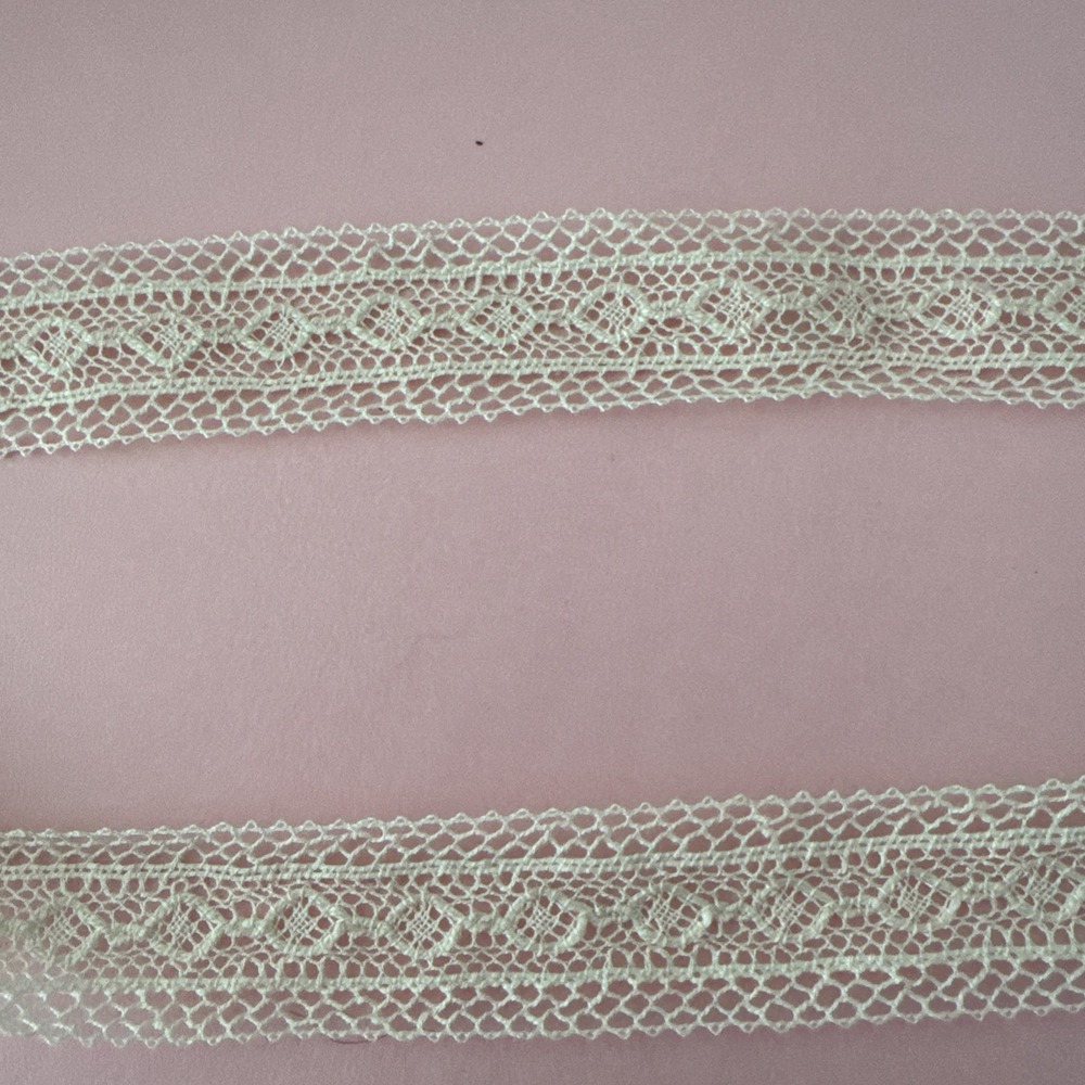 Lot of Beige Cotton Lace Trim 1" wide x 5 yards long Doll , Children's Clothes